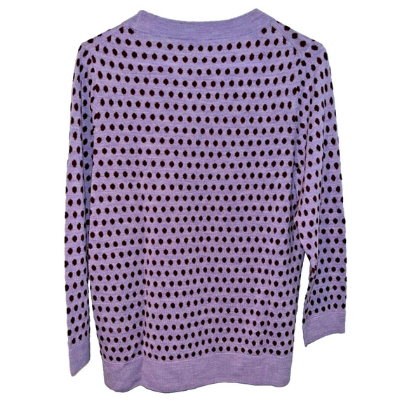 J Crew Tippi Sweater in Jacquard Dot in French Purple Cabernet Sz. L EUC - Picture 5 of 7